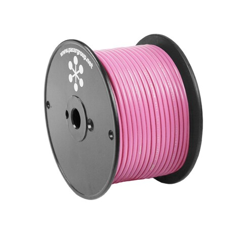 Pacer Group Primary Wire, Marine, 16 AWG, 1C C, Pink, PVC, Stranded, 600V, 100 ft. WUL16PK-100